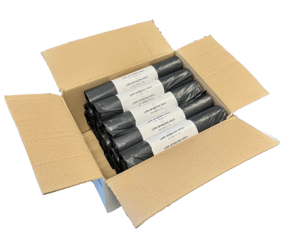 LDPE afvalzak 60x80cm, T50, 100% recycled grijs – 400st