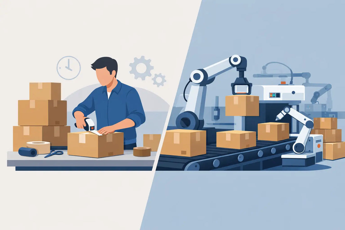 Handmatig verpakken versus automatiseren