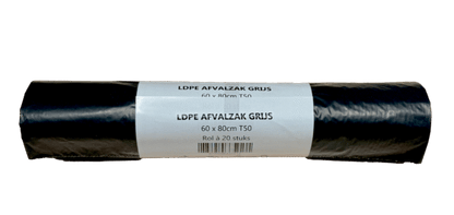 LDPE afvalzak 60x80cm, T50, 100% recycled grijs – 400st