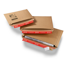 Golfkartonnen envelop bruin 400x285x-30mm – sluiting lange zijde – CP 015.07