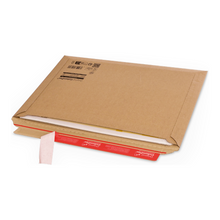 Golfkartonnen envelop bruin 400x285x-30mm – sluiting lange zijde – CP 015.07